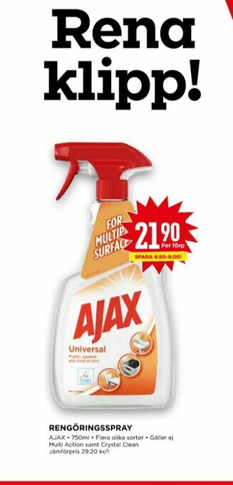 Willys Ajax Rengöringsmedel erbjuda