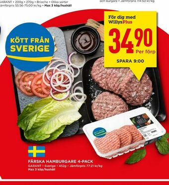 Willys Hemma Garant Hamburgare erbjuda