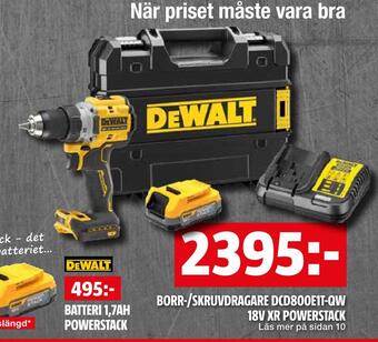 Bauhaus Borr-/skruvdragare dcd800e1t-qw 18v xr powerstack erbjuda