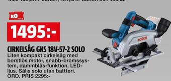 Bauhaus Cirkelsåg gks 18v-57-2 solo erbjuda