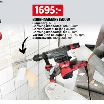 Bauhaus Borrhammare 1500w erbjuda