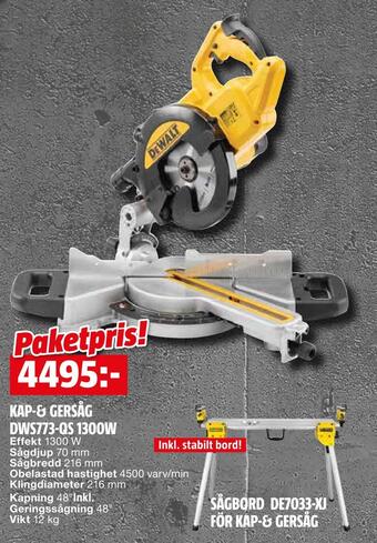 Bauhaus Kap-& gersåg dws773-qs 1300w erbjuda