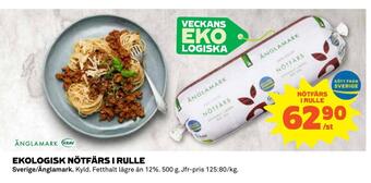 Coop Konsum Ekologisk nötfärs i rulle erbjuda