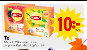 Matöppet Te erbjuda
