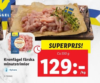 Lidl Kronfågel färska minutstrimlor erbjuda