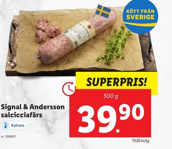 Lidl Signal & Andersson salcicciafärs erbjuda
