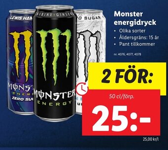 Lidl Monster energidryck erbjuda