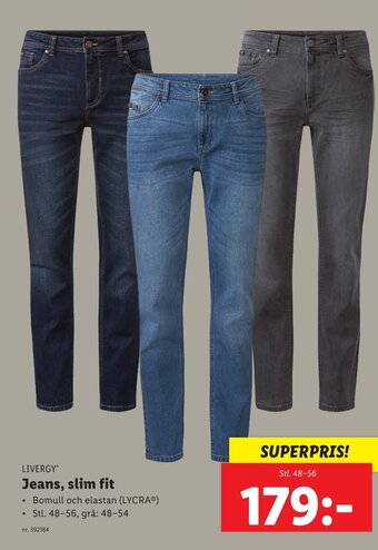 Lidl LIVERGYⓇ Jeans, slim fit erbjuda