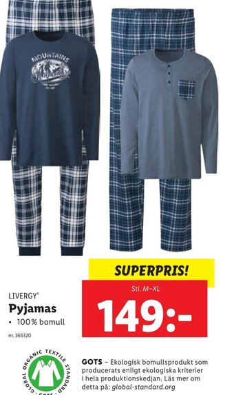 Lidl LIVERGYⓇ Pyjamas erbjuda