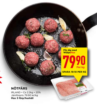 Willys Nötfärs erbjuda