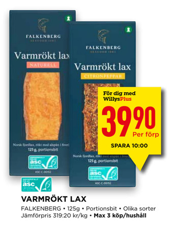Willys Varmrökt lax erbjuda
