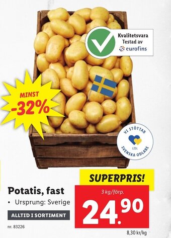 Lidl Potatis, fast erbjuda