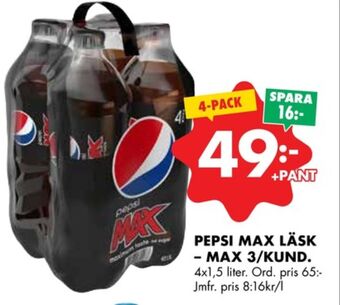 ÖoB Pepsi max läskedryck erbjuda