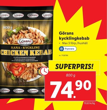 Lidl Görans kycklingkebab erbjuda