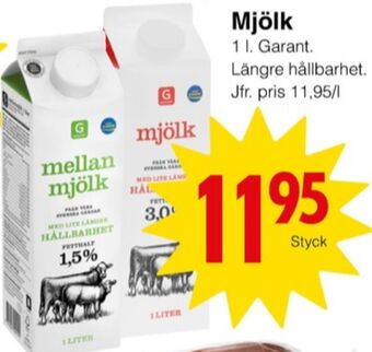 Matöppet Garant mjölk erbjuda