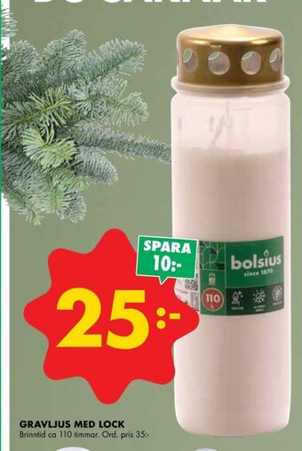 ÖoB Bolsius gravljus erbjuda