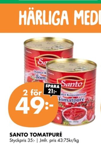 ÖoB Santo tomatpuré erbjuda