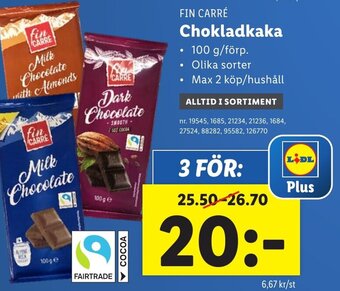 Lidl FIN CARRÉ Chokladkaka erbjuda