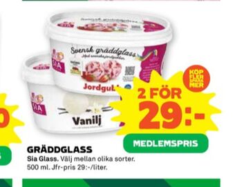 Stora Coop Sia gräddglass erbjuda