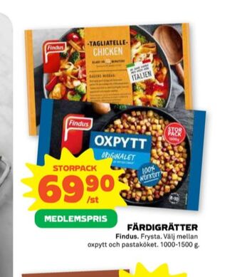Stora Coop Findus pastarätter erbjuda