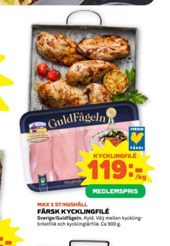 Stora Coop Guldfågeln kycklingbröstfilé erbjuda