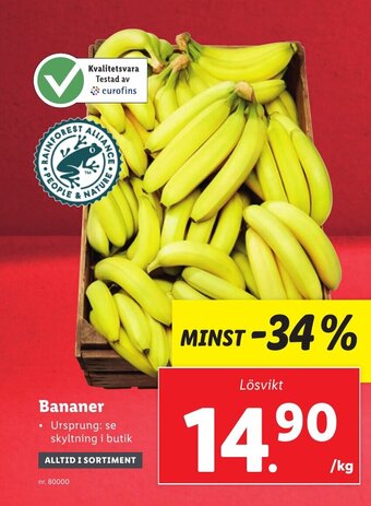 Lidl Bananer erbjuda