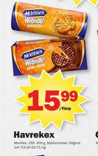 Pekås Hobnobs digestive kex erbjuda