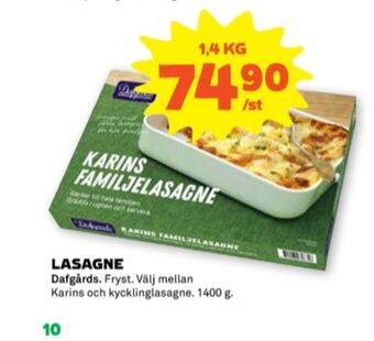Stora Coop Dafgårds lasagne erbjuda