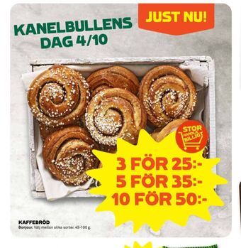 Stora Coop Bonjour butiksbakat kaffebröd erbjuda