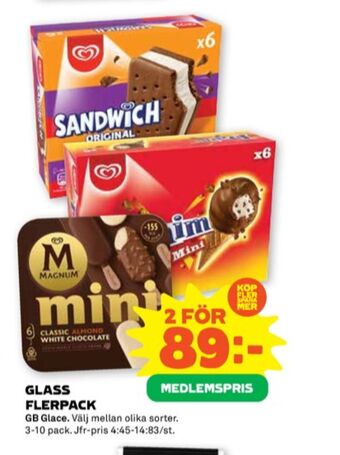Stora Coop Magnum almond remix glasspinnar erbjuda
