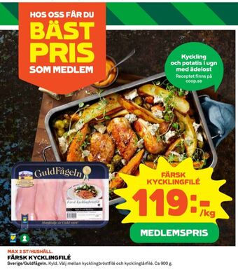 Coop Guldfågeln kycklingbröstfilé erbjuda