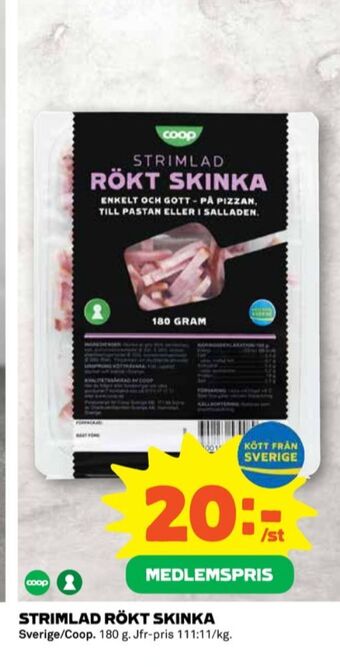 Coop Coop rökta skinkstrimlor erbjuda