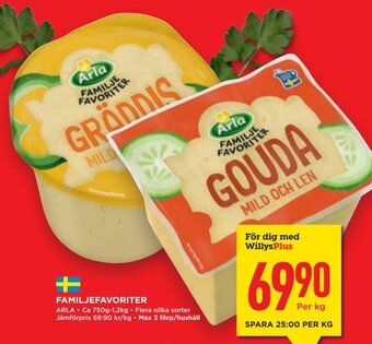 Willys FAMILJEFAVORITER ARLA erbjuda