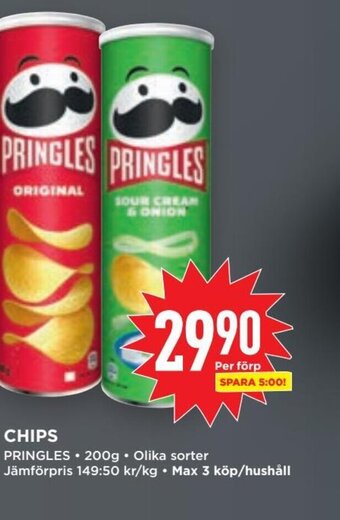 Willys CHIPS PRINGLES erbjuda