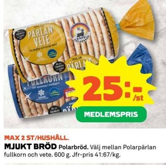 Coop MJUKT BRÖD Polarbröd erbjuda
