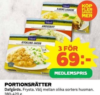 Coop PORTIONSRÄTTER Dafgårds erbjuda