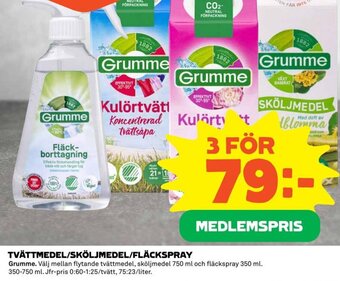 Coop TVÄTTMEDEL/SKÖLJMEDEL/FLÄCKSPRAY Grumme erbjuda