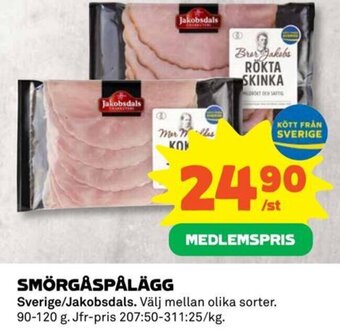 Coop SMÖRGÅSPÅLÄGG Sverige/Jakobsdals erbjuda