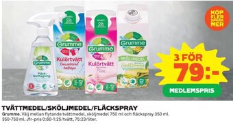 Coop TVÄTTMEDEL/SKÖLJMEDEL/FLÄCKSPRAY Grumme erbjuda