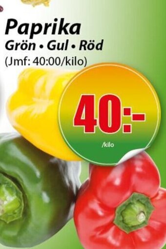 Extra Mjällby Stormarknad Paprika erbjuda