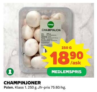 Coop Champinjoner erbjuda
