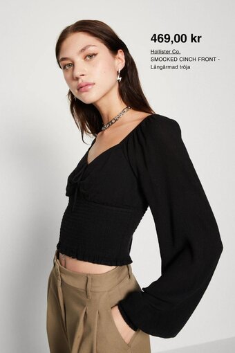 Zalando Hollister Co. SMOCKED CINCH FRONT - Långärmad tröja erbjuda
