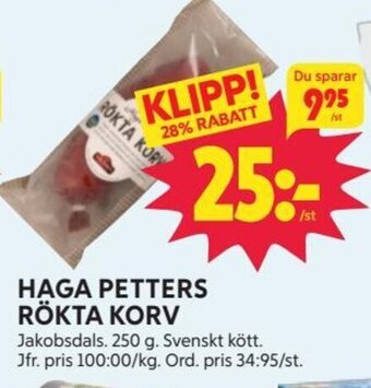 Ica Hajen Lagpris HAGA PETTERS RÖKTA KORV erbjuda