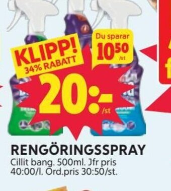 Ica Hajen Lagpris RENGÖRINGSSPRAY Cillit bang erbjuda