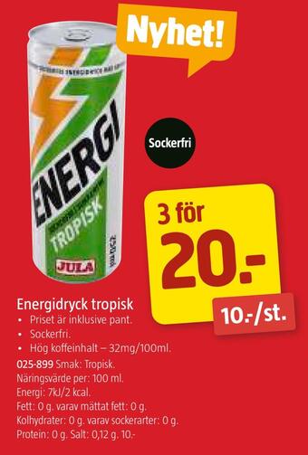 Jula Energidryck tropisk erbjuda