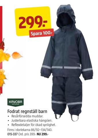 Jula Fodrat regnställ barn erbjuda