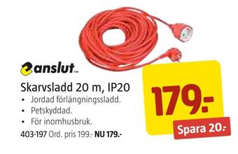 Jula Skarvsladd 20 m, ip20 erbjuda