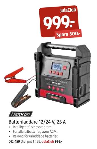 Jula Batteriladdare 12/24 v, 25 a erbjuda
