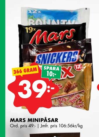 ÖoB Mars minipåsar erbjuda