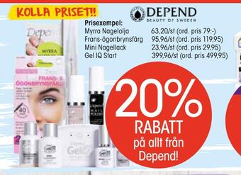 EKO 20% rabatt på allt från depend! erbjuda